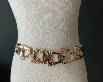 Belt, Gold Belt, Metal Hammered Disc Belt, Gold Belt, Fashion Belt