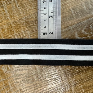 4 cm breiter elastischer Streifen, Gummiband, Streifengummis, Gürtel, Bänder, Bund, Basteln, Schwarz, Weiß