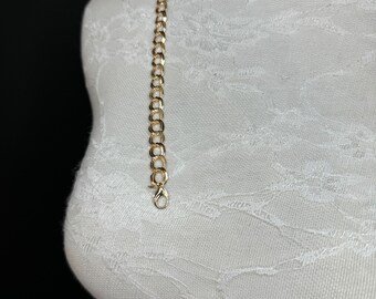 Bracelet Décoratif Chaîne Et Tissu Avec Strass Blanc - Métal Argenté - Neuf Avec étiquettes