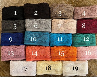 45mm Wide Lace, Stretch Lace, High Quality in 19 Colours