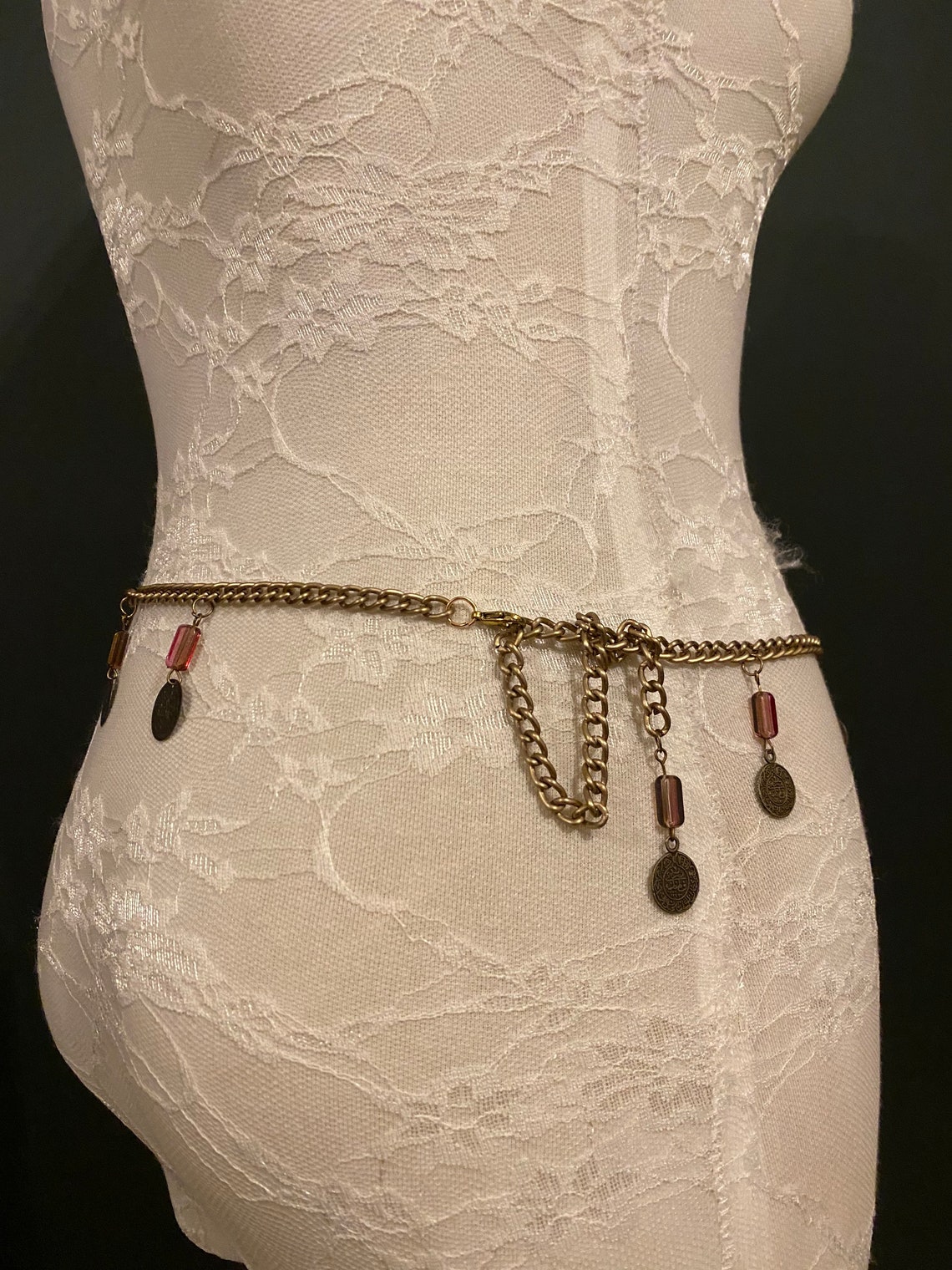 Y2K wood beaded boho style belt • would best fit a