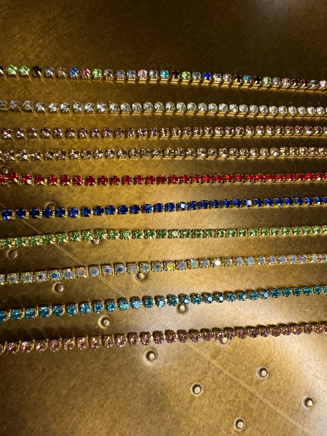 3mm Rhinestone Chain, Gold Base, Diamanté Chain Accessory - Etsy UK