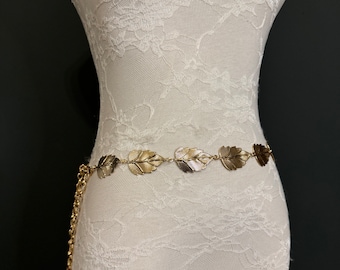 X-long Leaf Chain Belt, Metal Leaf Design, Swimwear, Dresses  display picture 2