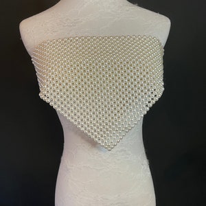 Pearl Bandeau Top, Cream Pearls, Fashionable Top, Fan Apparel Collection