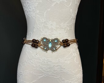 X-long Belt, Jewel Boho Rhinestone Belt, Cord Belt, Vintage X-long Belt, Jewel Boho Rhinestone Belt, Cord Belt, Vintage