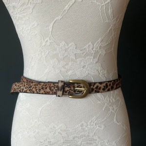 2cm Animal Print Faux Leather Belt for jeans, tops, dresses, fashion belt accessory, skinny belt, PU belt