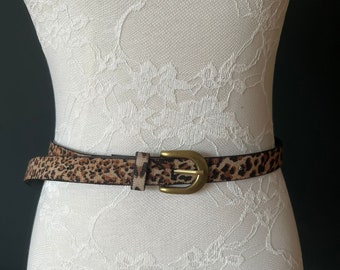 2cm Animal Print Faux Leather Belt for jeans, tops, dresses, fashion belt accessory, skinny belt, PU belt