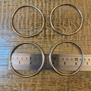 Rings, Metal Rings, Silver, Solid Metal Round Rings, clothing, swimwear, 8cm, 3 1/16” Metal Hoop Rings, Bags, Crafts, 0.5cm Thick Rim