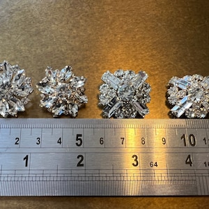 Buttons Jewel & Diamanté Rhinestone Shank Buttons, Silver finish, 17mm-27mm Size sewing buttons, Bridal Buttons, Handmade Premium Buttons image 6