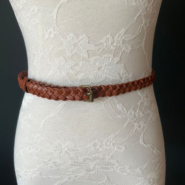 15mm Plaited Tan Brown Belt Accessory - Size 6-16. Fashion Belt, Handmade Belt, High Quality, Warm Tan Colour