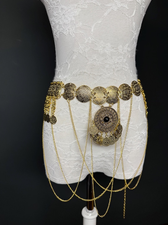 Handmade Gold Coin Belly Chain Belt: Festival Costume 