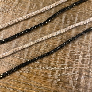 Cordon tricoté, Cordon lurex, Stone Gold, Noir argent, ficelles, Loisirs créatifs, Vêtements