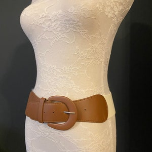 Belt, Elasticated Belt, Tan Brown, Cream Elastic Belt, UK 6-12