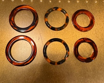 Tortoiseshell Rings, Flat Rings, Buckle, Bags, Belts, Swimwear, Brown Tortoiseshell Rings, 3 Sizes