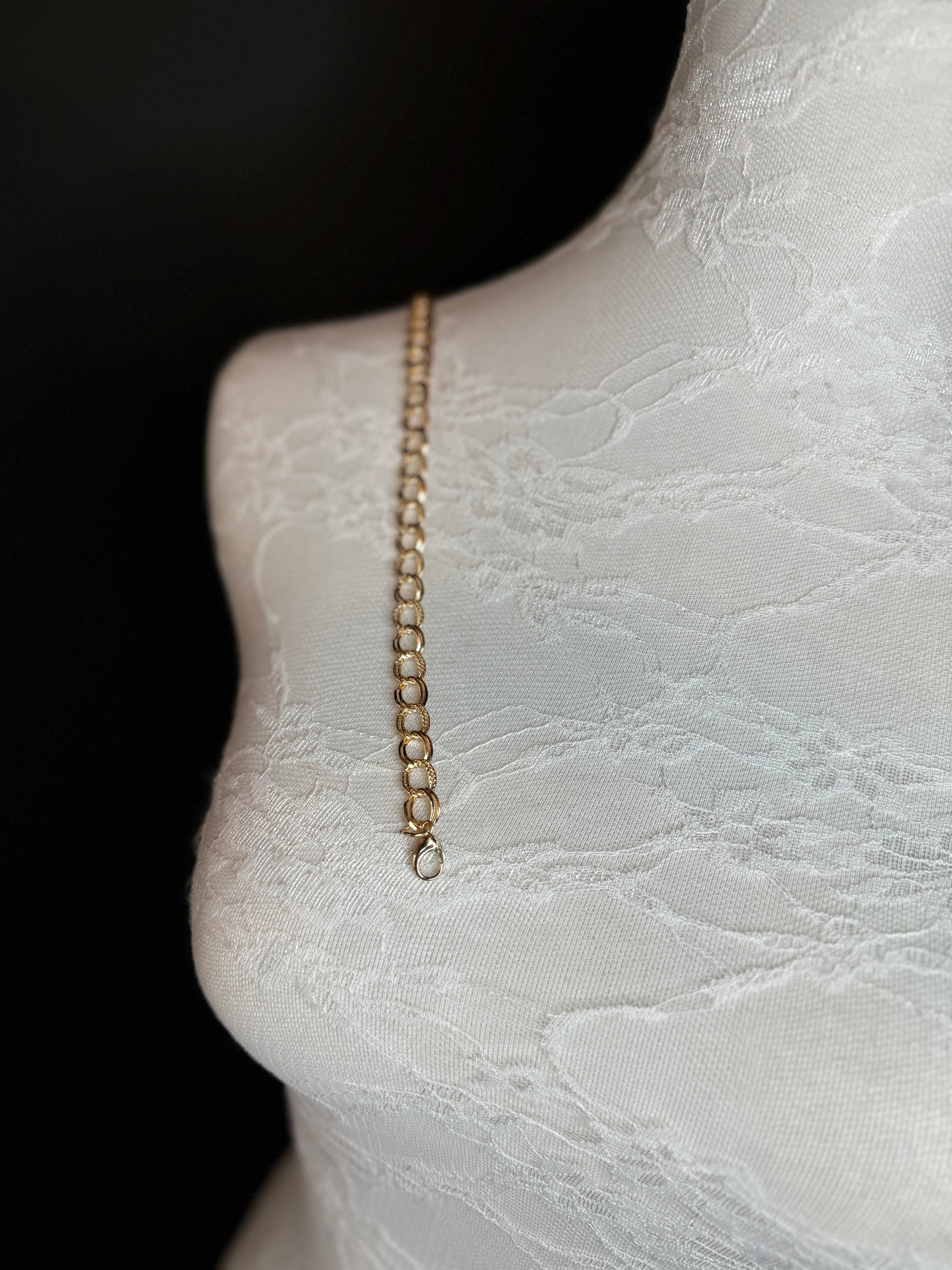 Bracelet Décoratif Mixte Chaîne Et Tissu - Strass Blanc Sur Métal Argenté - Neuf Avec étiquettes - Style Bohème