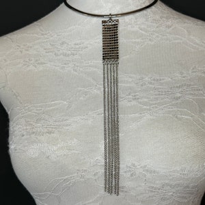 5” Neck wire choker, Silver, Quality Neckwire Choker wire, Necklace, High Quality, 12.5cm, Chainmail Tassel, Chain Fringe, FAN Collection