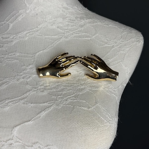 Gold or Silver Metal Hand Brooch, 4inch