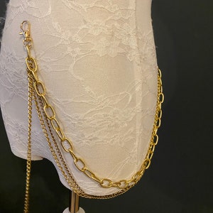 Jeans Chain, Gold Layered Chain, Body Chain, Elegant Jeans Chain, Bag Chain, Festival, Gold, Fashionable, Fashion, FAN Design