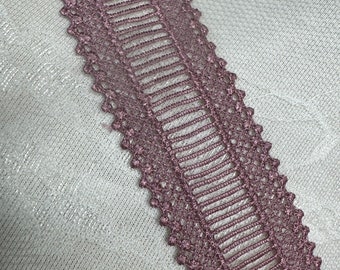 Dentelle 3,5 cm, Dentelle, Mauve, 3,5 cm de large, Belle dentelle large et belle, Bordure en dentelle de couleur mauve, Robes, Vêtements, ameublement, Loisirs créatifs