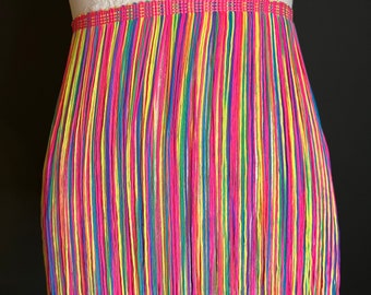 10" Fringe Multicolour, Rainbow Fringe, Dance, Costumes, Fashion, Party, Dress Fringe, 25cm, 10 inch