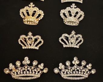 Brooch, Crown Diamanté Rhinestone Brooch, Pin on Brooches, Crown, Crown Brooch, Coronation, Jewels, Silver, Gold