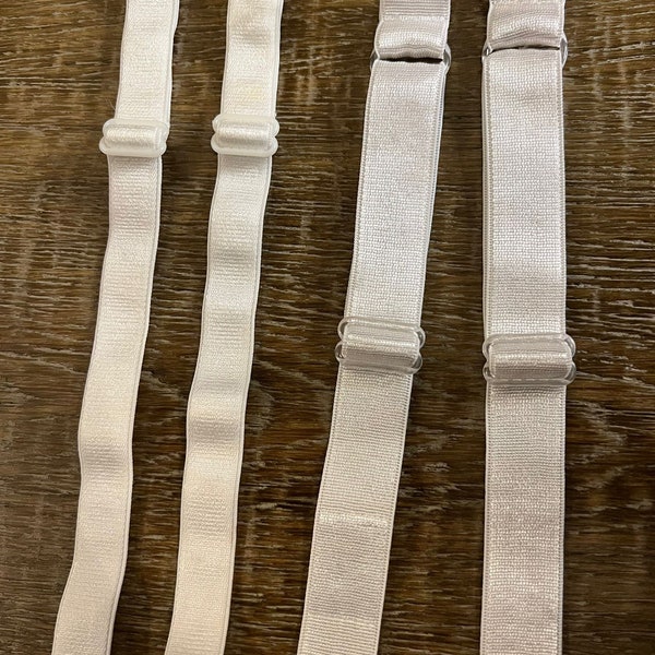 Sewing Bra Straps, 15mm & 20mm Lingerie Bra Straps, Underwear Straps, Extra Wide Straps, Off White