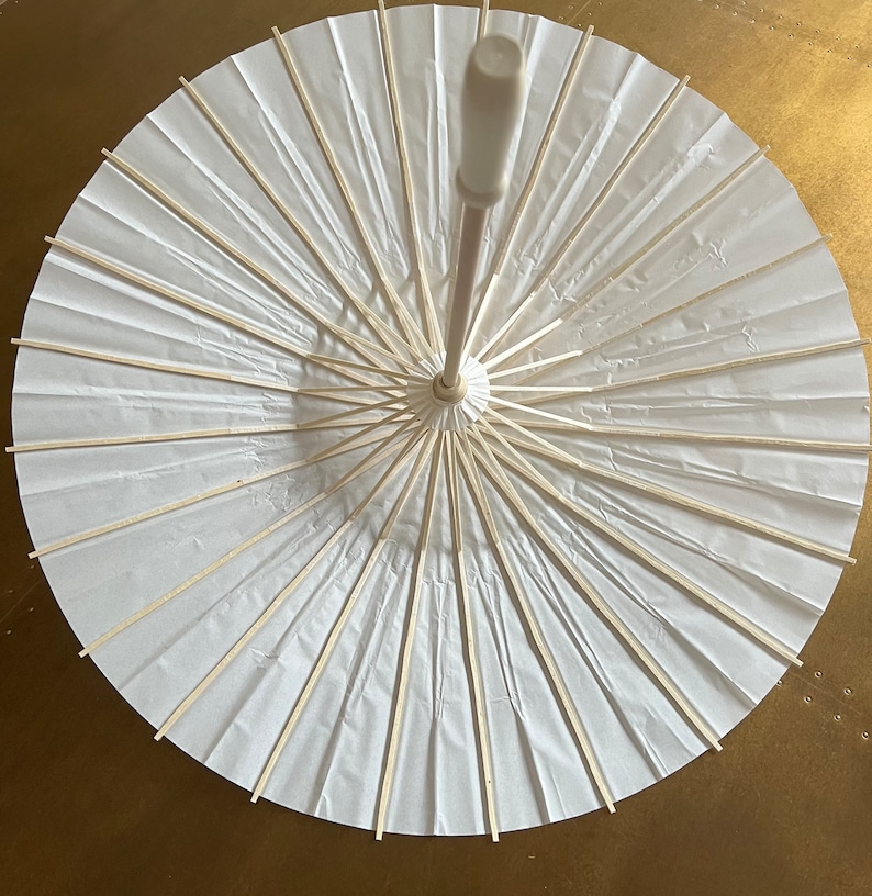 Elfenbensfärgat paraply, dekorativt, fest, brudtärneparaply, present, solparasoll, bröllop, brudtärna, heminredning, evenemang, display, 86 cm, 61 cm brett bild 6