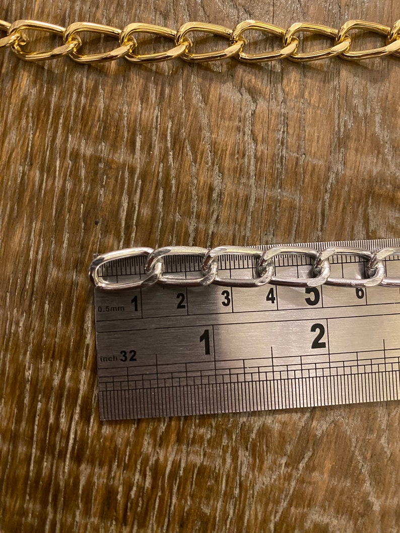 1 metro, catena in metallo, catena leggera, catena in alluminio, oro, argento, catena resistente immagine 4