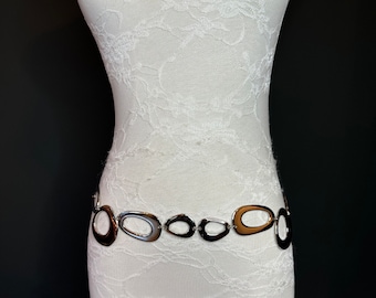 X-long Ring Belt, Metal Ring Belt, Teen Sizes, Sizes 18”-60”, Custom, Fan Design, Fan Collection, Gold, Silver Metal belt, Fashion Accessory