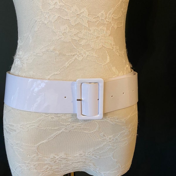 White belt, 2” Wide belt, Dress Belt, Fashion White Belt, UK 8-12