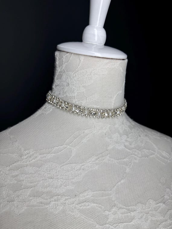 Pearl Jewel Choker: Handmade Elegant Bridal Necklace, Diamante, Jewels, Silver, Gold