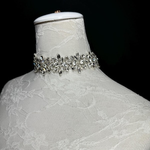 Juweelchoker, chokerketting, bruids, bruiloften strass choker, handgemaakt, klassieke choker, prachtig, exclusief ventilatorontwerp