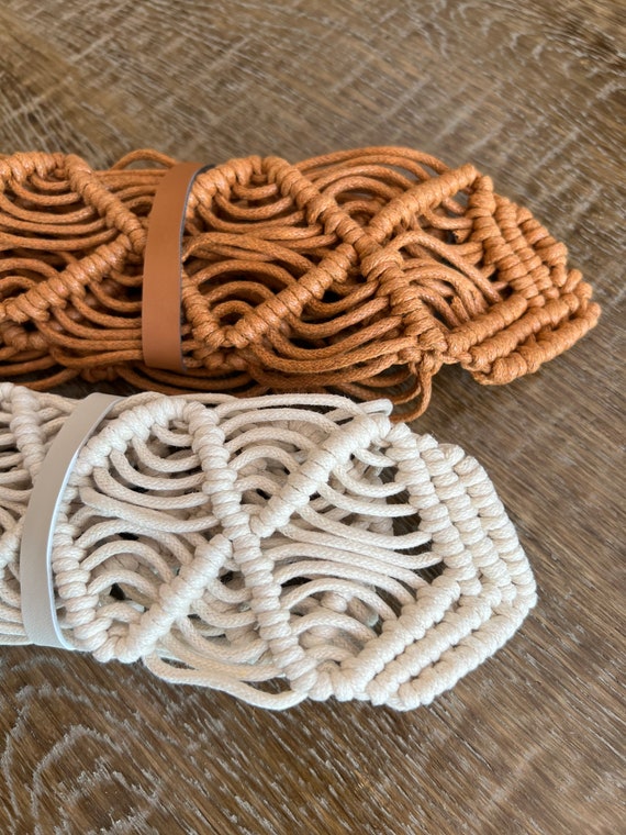 Belt Corded Belt Warm Tan Ivory Belts Size UK 8 16 FAN