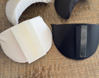 1 pair, Removable Deep Covered Shoulder Pads, 1cm, 2cm, 3cm Thickness, Black, Ivory, Blazer, Coat, Dresses, Tailors, High Quality, UK Made
