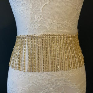 9cm Wide, Diamanté Fringe Trim, Rhinestone Fringe Silver Crystals, Fashion Fringe, Diamanté & Ball Trim, Rhinestones, Fringe, Gold, Silver