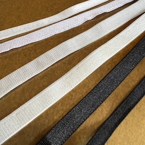 BH-Band elastisch, Schwarz Weiß Elfenbein 6mm, 8mm, 10mm Breiten, Dessous, Unterwäsche elastisch, elastisch, handgemachte BH-Träger elastisch