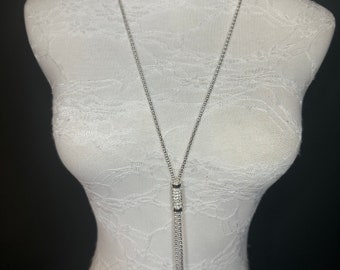 Rhinestone Necklace, Necklace, Rhinestone Diamanté Necklace, Silver, Quality, FAN Design, Accessory, Gift