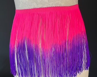 Fringe Fringing Trim 20cm Ombre Two Toned, Different Colours, 8” Wide, Festival, Clothing, Dress Fringe, Fringe Skirt, Pink Purple