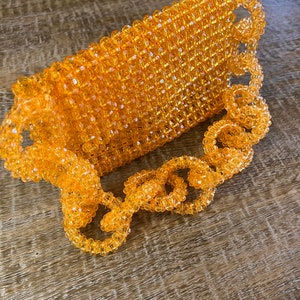 Crystal Bead Handtasche, orange Perlen, Handmade, Handtasche, Fan Accessoire Kollektion