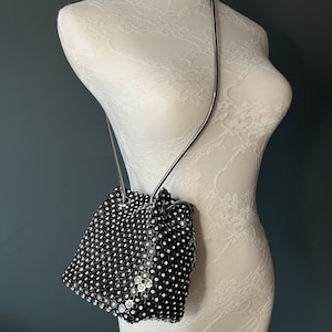 Strass Kettengeflecht schwarze Handtasche, Qualität Handtasche, Kettenhemd, Diamanté, modische Tasche