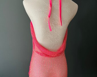 knee length dresses for ladies Sarada Diamante Mesh Halter Dress main image 1