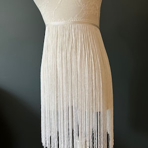 19” Wide Fringe Trim, 48cm Wide Fringe Trimming, Ivory, High Quality, Dense High Quality Fringe