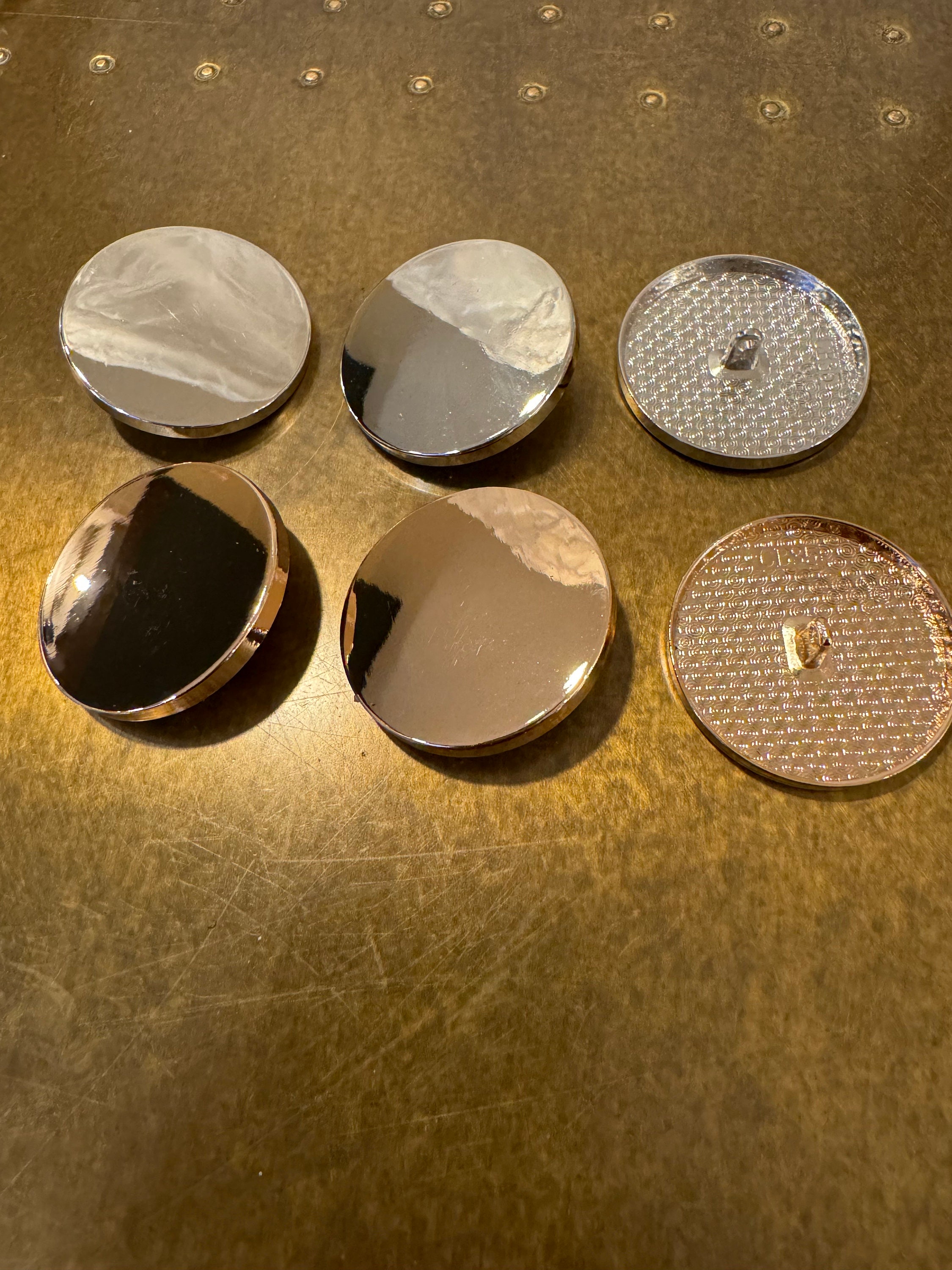 Look Button Large Metal Button, Mirror Look Button, Silver, Gold Metal Buttons ...