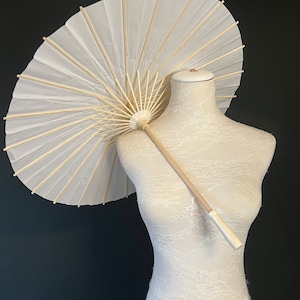 Ombrello avorio, decorativo, festa, ombrello damigella d'onore, regalo, ombrellone, matrimoni, damigella d'onore, arredamento per la casa, eventi, esposizione, 32", 24" di larghezza