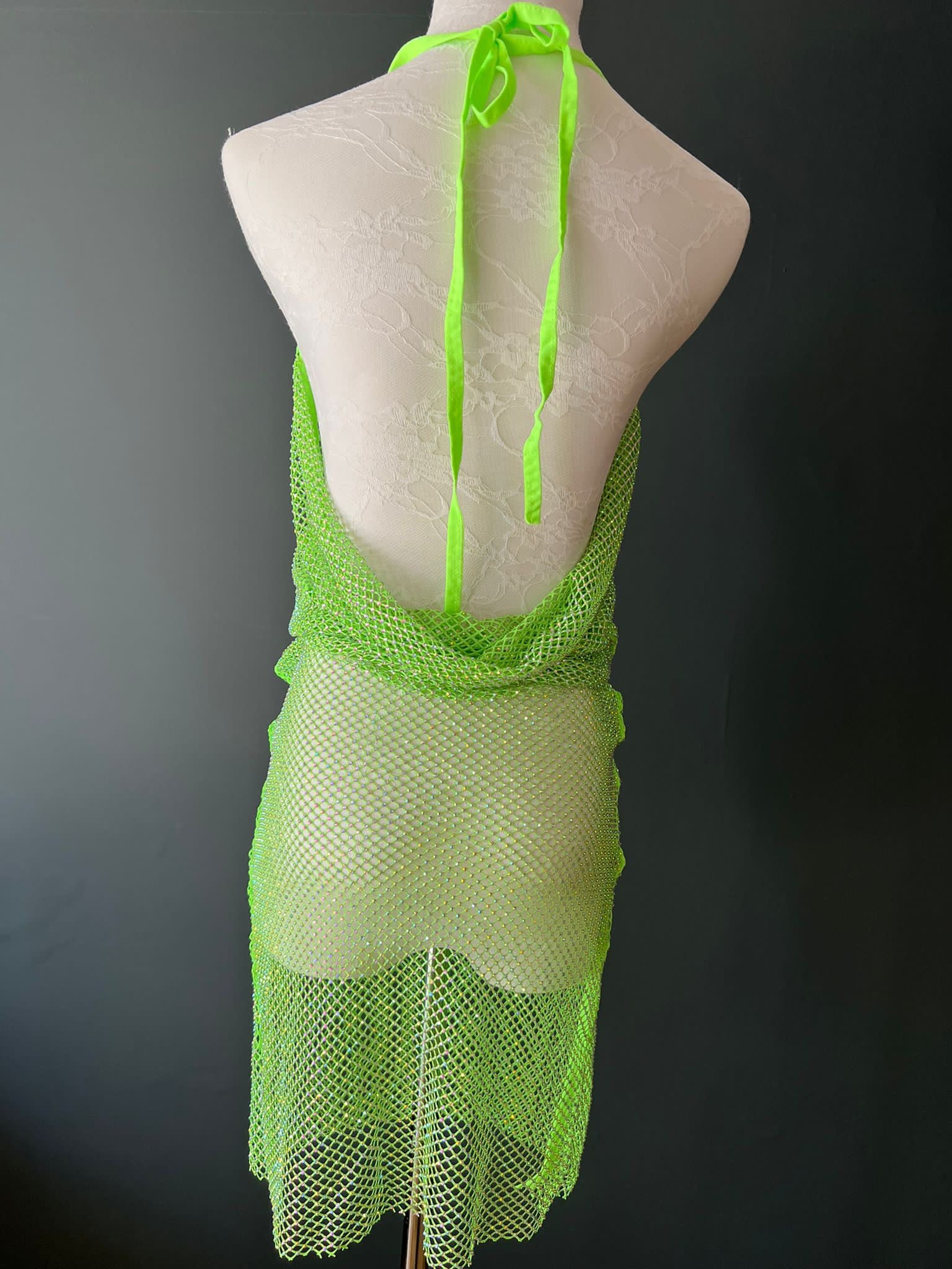 Lime green clearance see through dress
