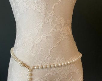 Pearl Belt, Full Length Pearl Belt, UK sizes 2-16, Cream Pearl Belt, Swimwear, Dresses, Top, Accessory, Fashion, FAN Design