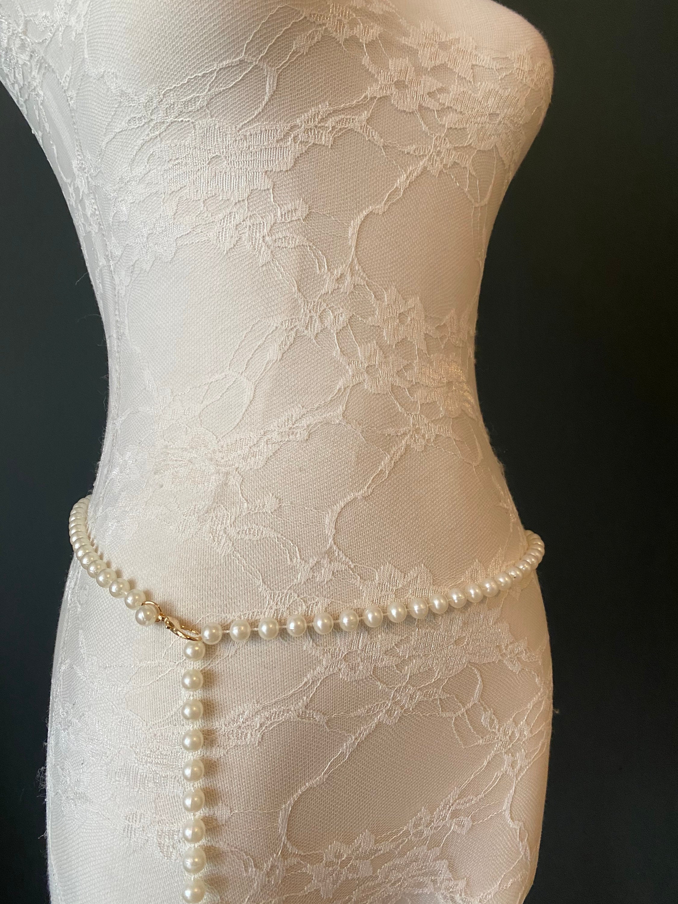 Braided Leather Dainty Gold Rope Belt, Dainty Pearl Belt, Gold Rope Belt,  Dainty Rope Belt, Gold Leather Rope Belt, Dainty Dress Belt 