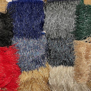 6 ”lange Glasperlen-Franse, hochwertige Mode-Franse, 10 Farben, Kleider, Bralets, Tops, Fransen-Quaste, FAN Design, Mode, Kostüm