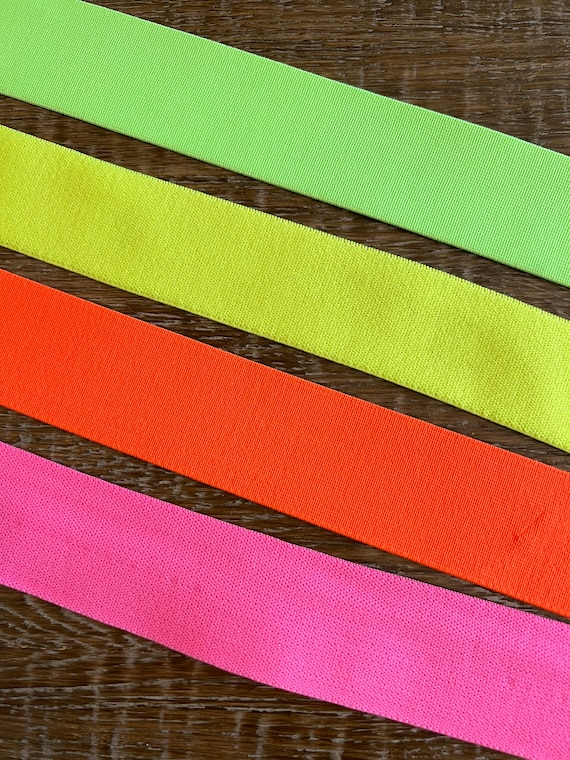 Neon Elastic 2.5cm Wide 4cm Wide Neon Pink Yellow Green