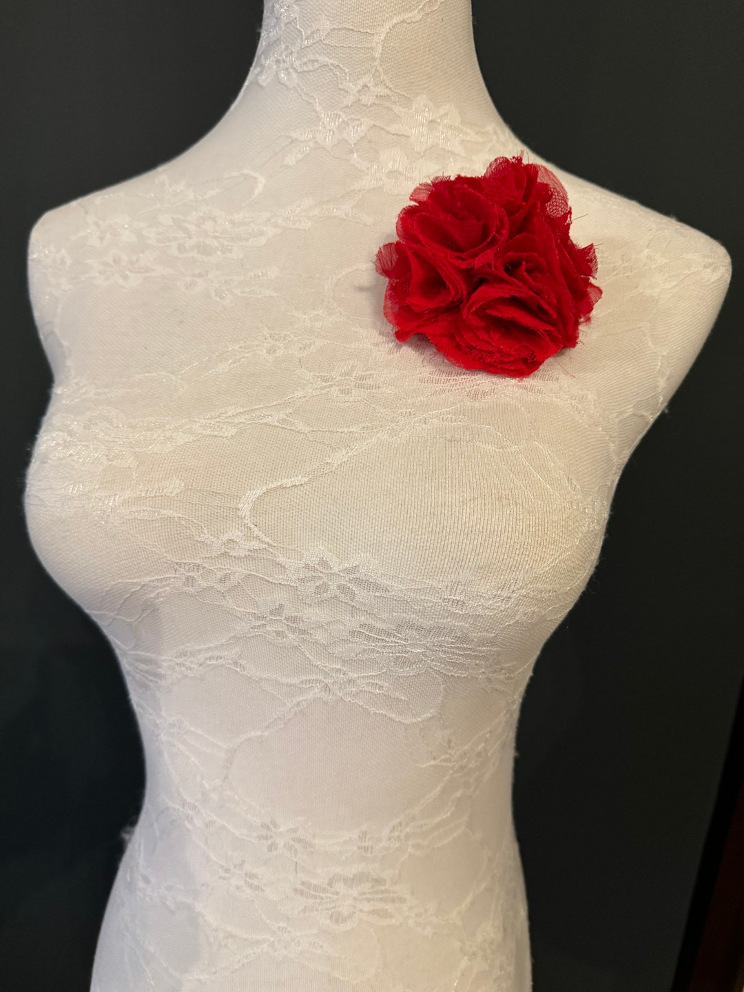 Corsage Flower, Pin on Flower, Corsage Brooch, Lace Corsage, Red, Brown ...